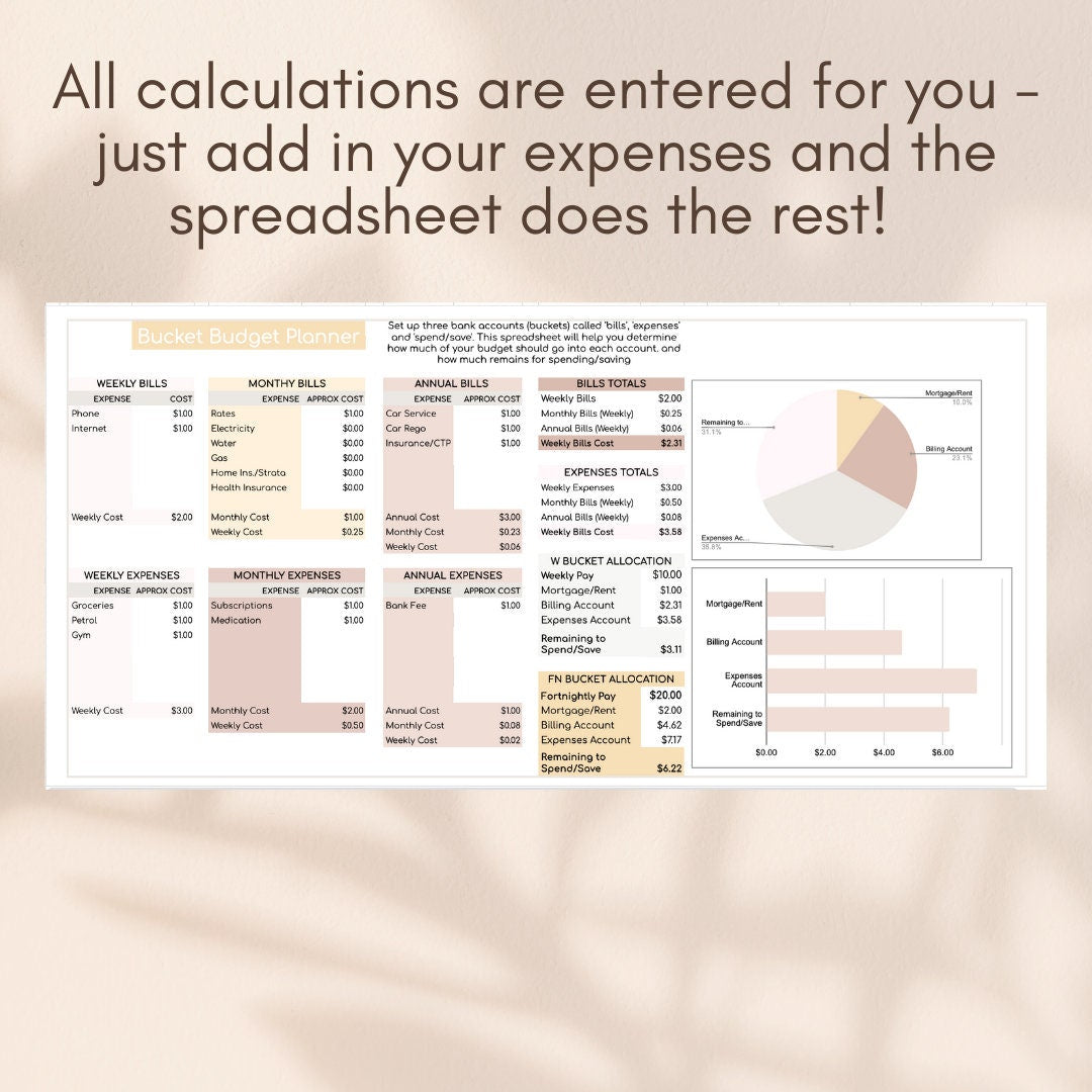 Savvy Sheets - Pink Mauve Bucket Budget Planner Spreadsheet - Google SheetsI Instant Download