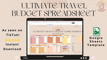 Savvy Sheets - Ultimate Travel Budget Spreadsheet - Google Sheets Instant Download