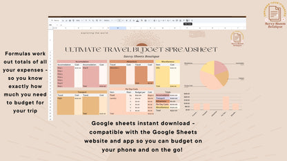 Savvy Sheets - Ultimate Travel Budget Spreadsheet - Google Sheets Instant Download