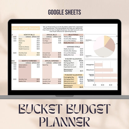 Savvy Sheets - Pink Mauve Bucket Budget Planner Spreadsheet - Google SheetsI Instant Download