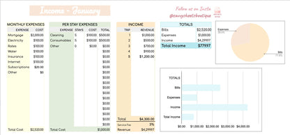 Savvy Sheets - Holiday Host Budget and Income Spreadsheet (Airbnb/Stayz) - Google SheetsInstant Download