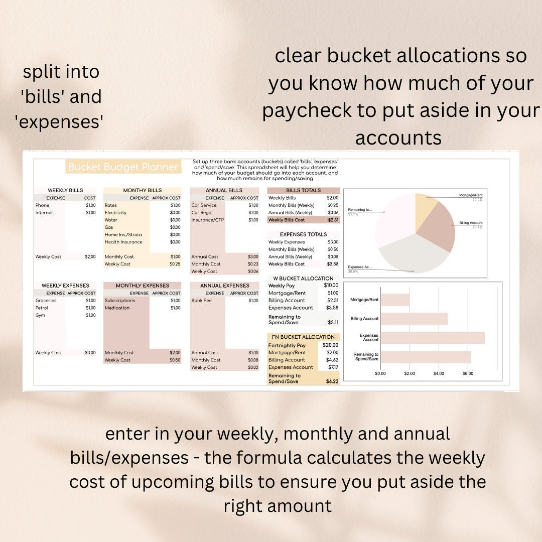 Savvy Sheets - Pink Mauve Bucket Budget Planner Spreadsheet - Google SheetsI Instant Download