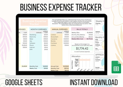 Small Business Budget Bible - Google Sheets Instant Download